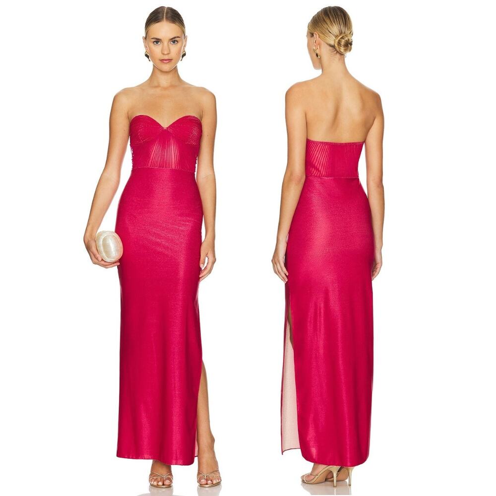 BaoBab Cam Maxi Dress Mesh Metallic Party Formal Gala Wedding Guest Prom XS